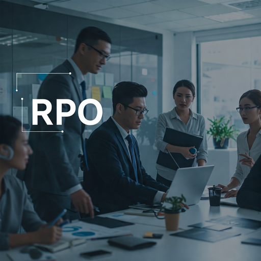 interiortalent.in - What Sets Our RPO Services Apart A diverse group of individuals collaborating in a modern, vibrant workspace, symbolizing the exceptional quality of our RPO services.-interiortalent.in