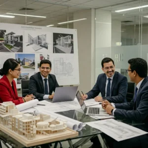 Architecture recruitment specialists collaborating with firm leaders for successful hiring solutions. - Interior talent